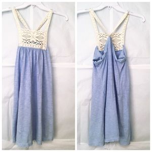 Elegant Blue Lace-Trimmed Women's Top